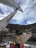 Clausen Brücke hebt bewegt